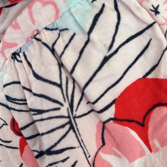 Janie and jack floral sketch wide leg bow front romper jumpsuit - Picture 5 of 9